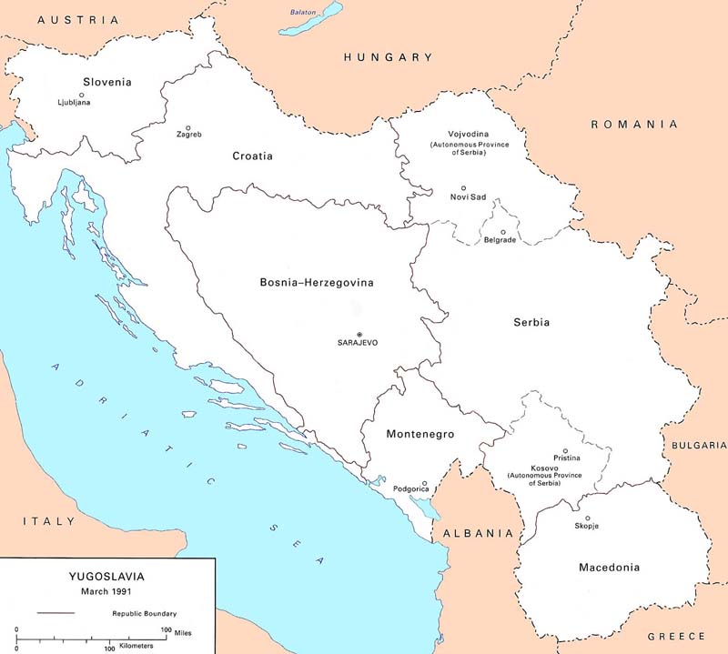 Карта с югославией
